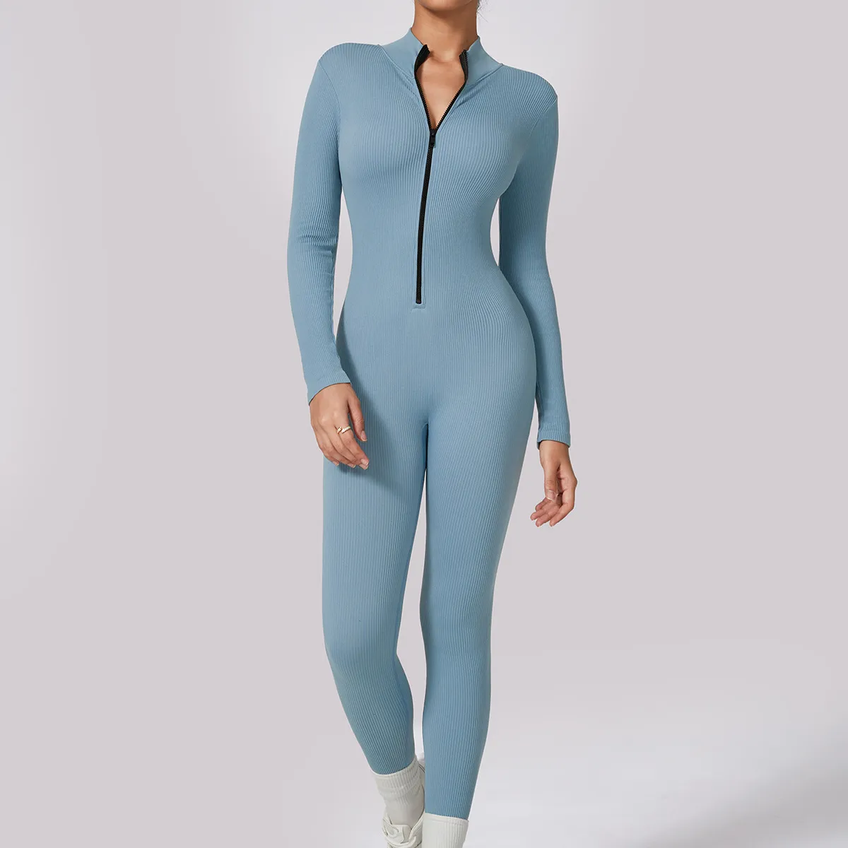 Al-Noura Ribbed ZipContour Full Jumpsuit
