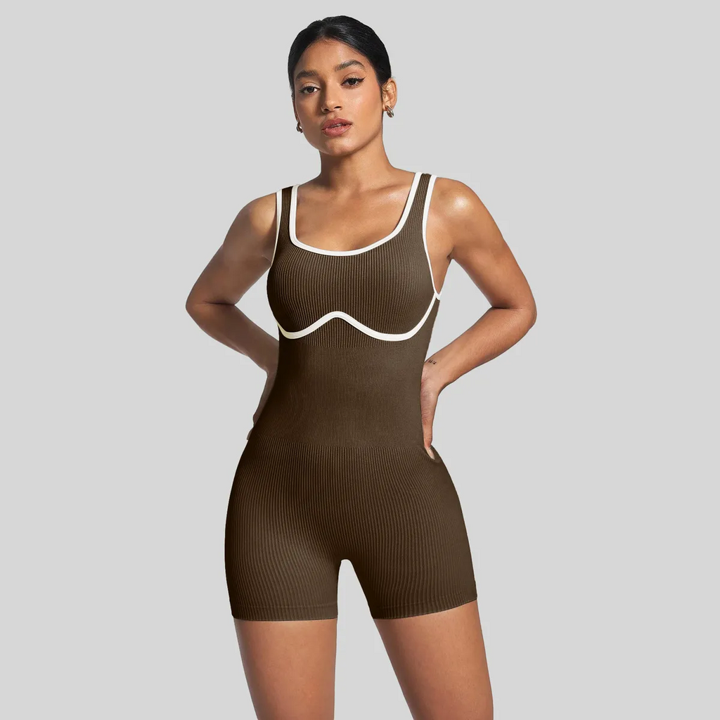 Al-Raha Contour Ribbed Contrast Romper