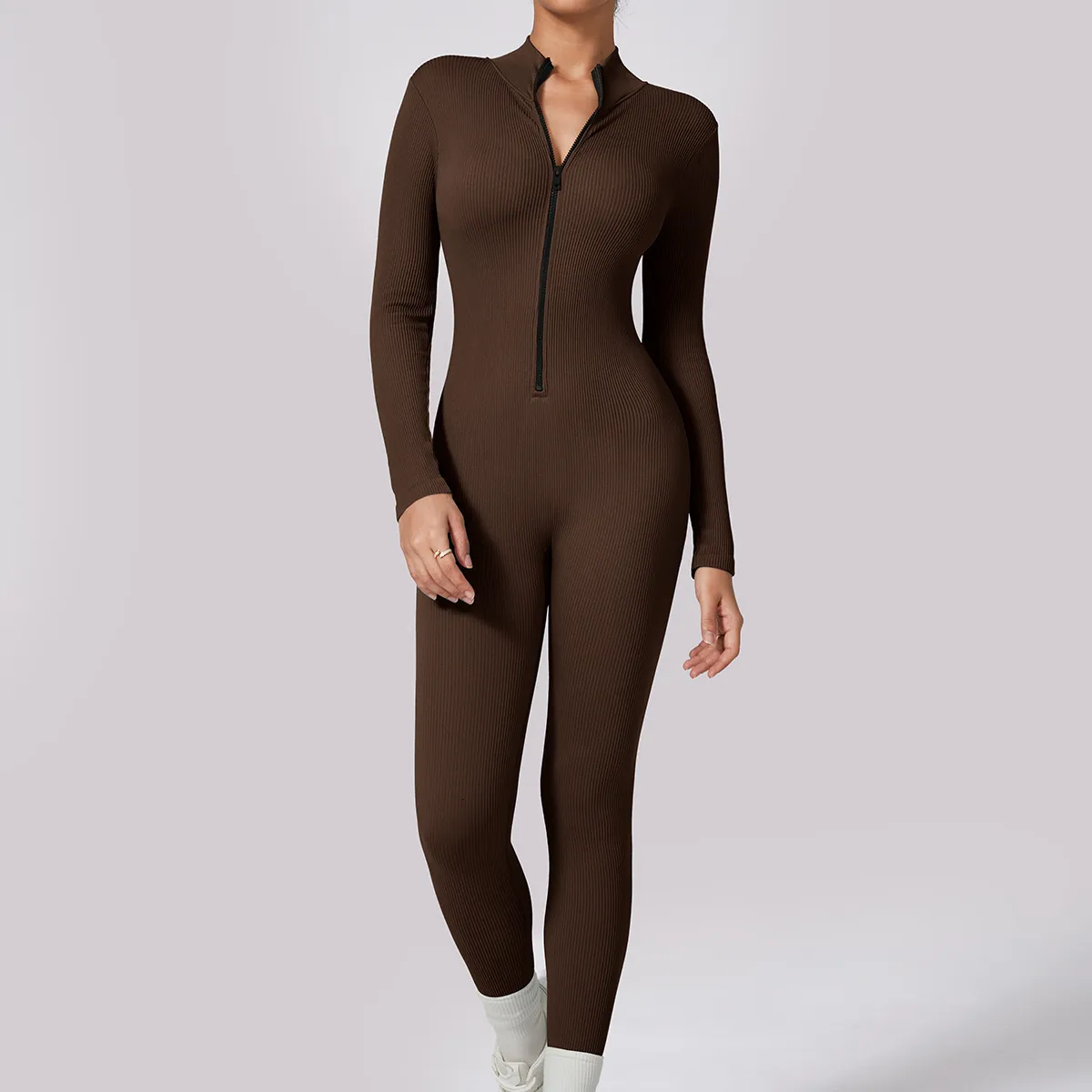 Al-Noura Ribbed ZipContour Full Jumpsuit