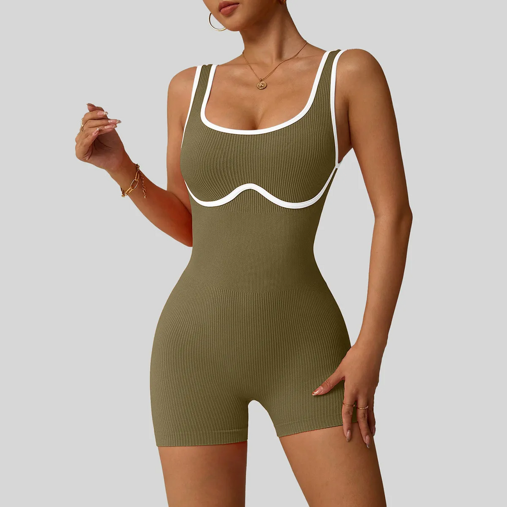 Al-Raha Contour Ribbed Contrast Romper