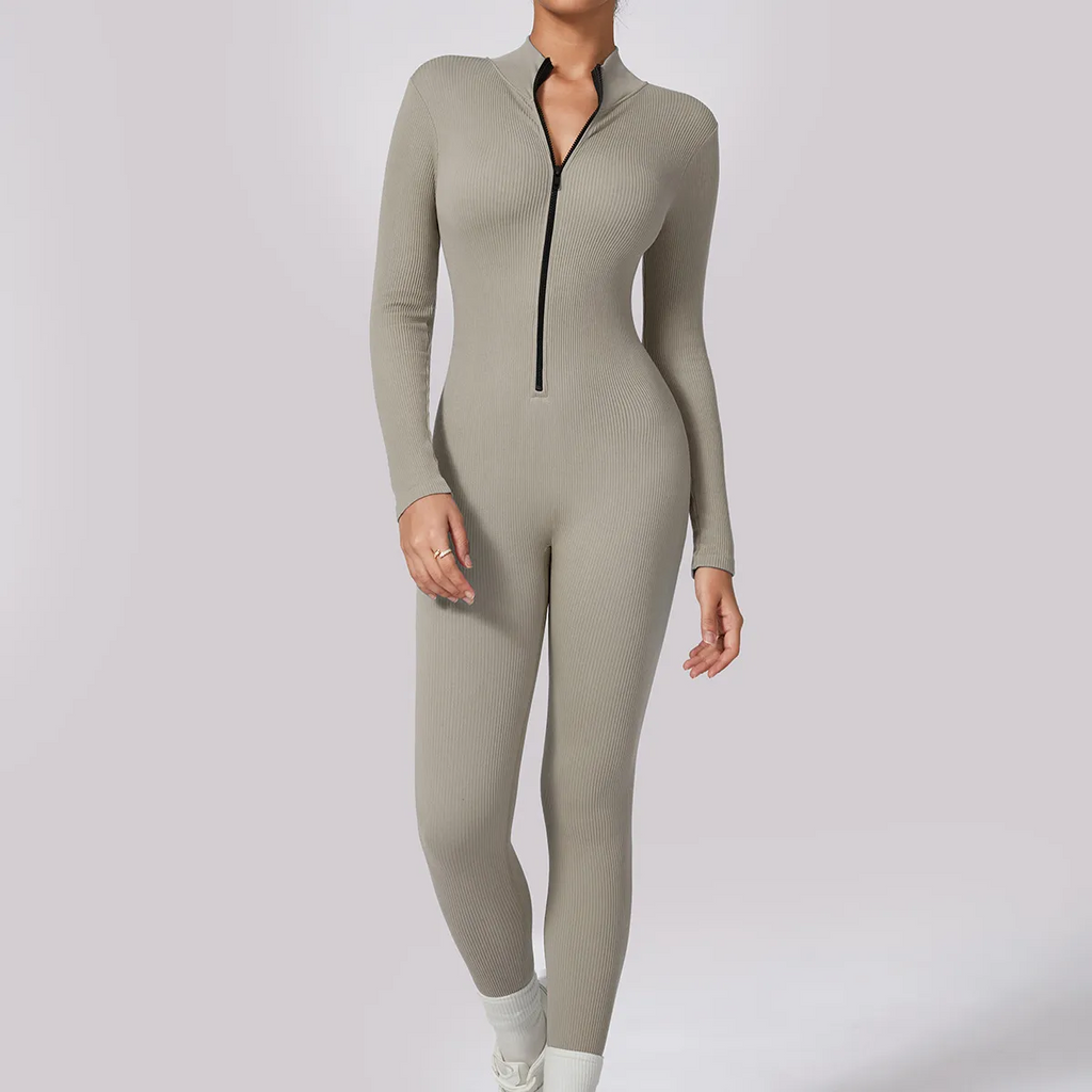 Al-Noura Ribbed ZipContour Full Jumpsuit