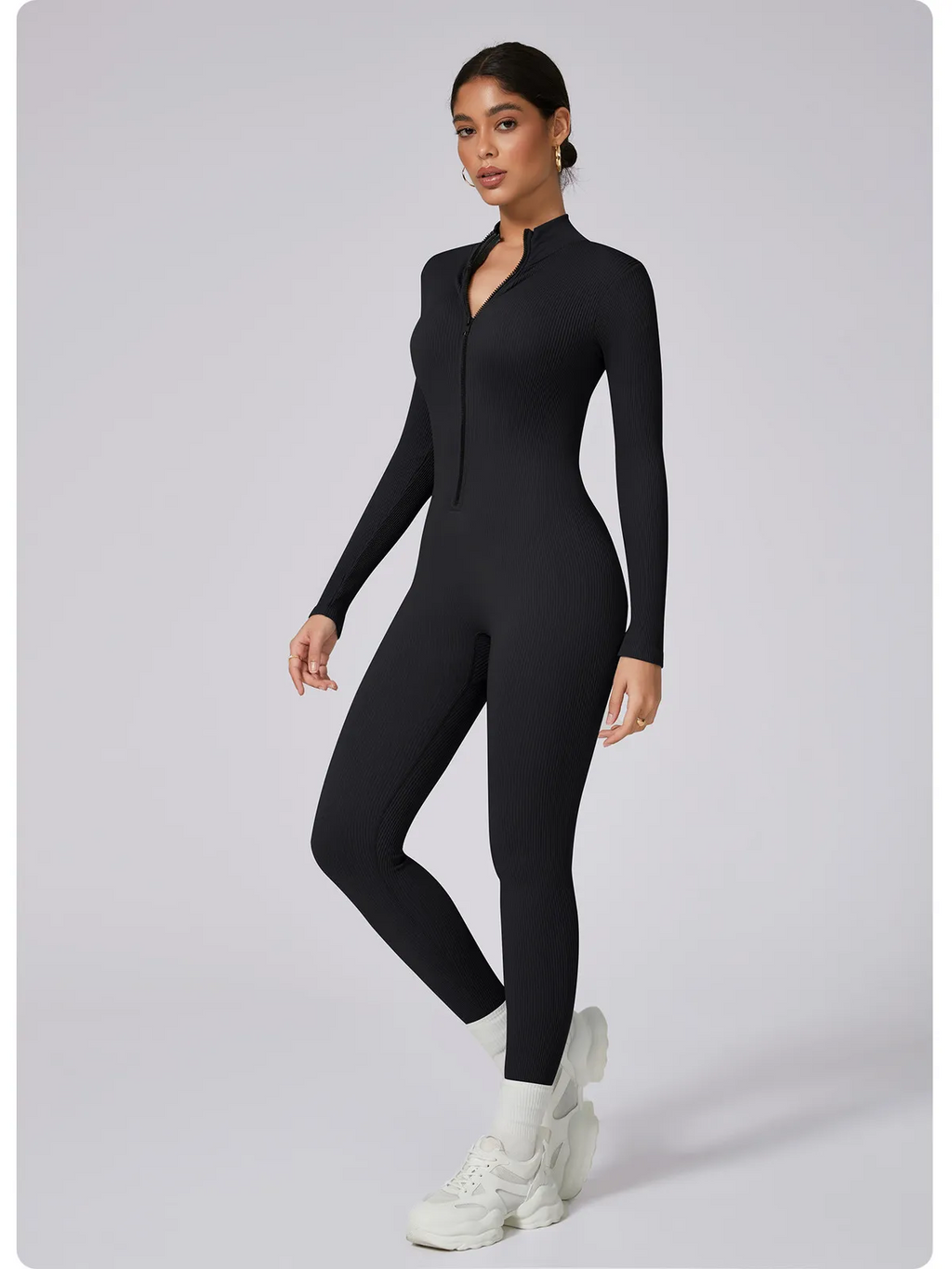 Al-Noura Ribbed ZipContour Full Jumpsuit