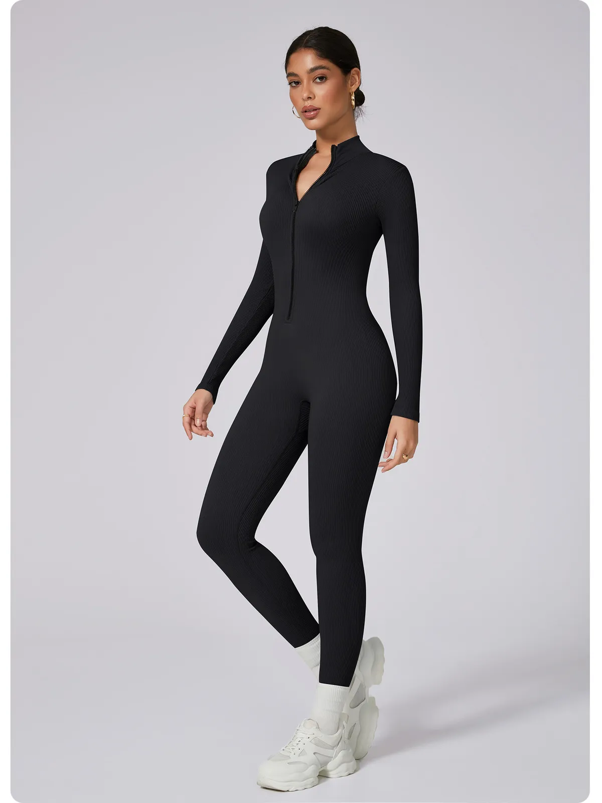 Al-Noura Ribbed ZipContour Full Jumpsuit