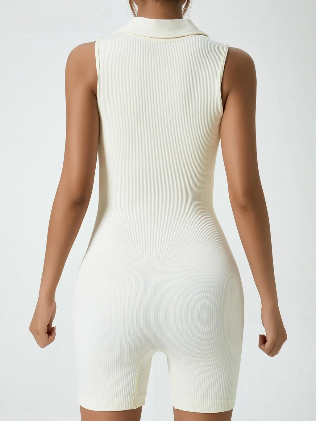 CurveFlex™ Ribbed Button-Up Romper