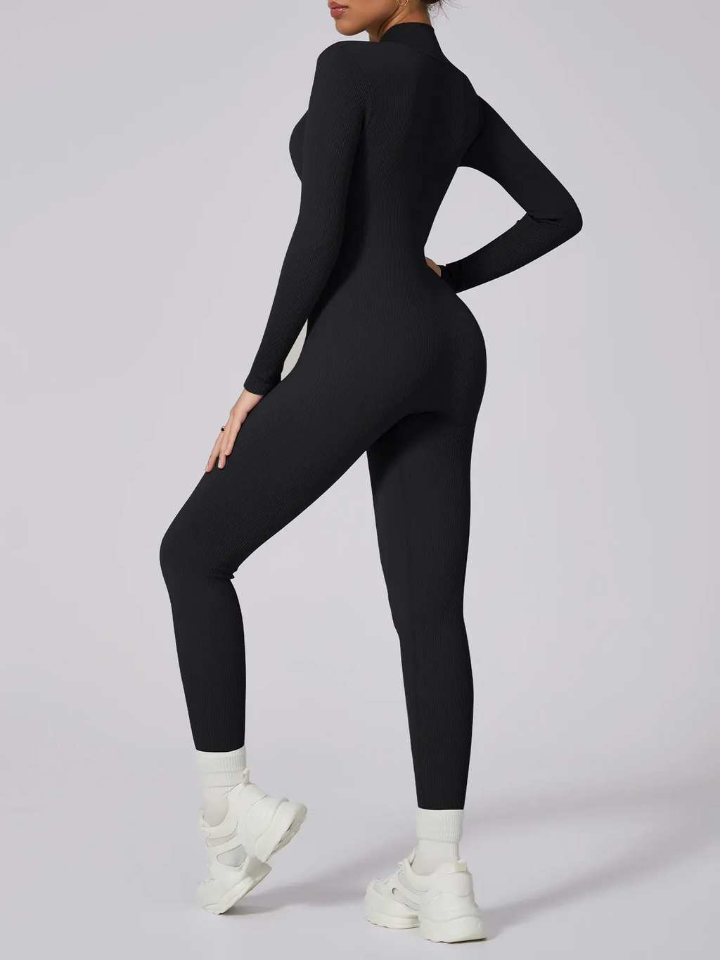 Al-Noura Ribbed ZipContour Full Jumpsuit