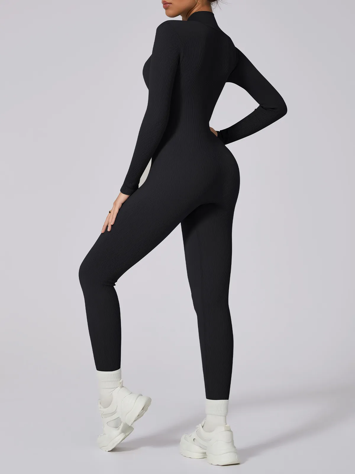Al-Noura Ribbed ZipContour Full Jumpsuit
